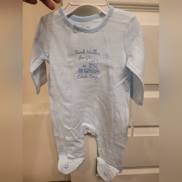 NWT Little Me 3 Months Blue Striped Kids One Piece - Picture 1 of 6